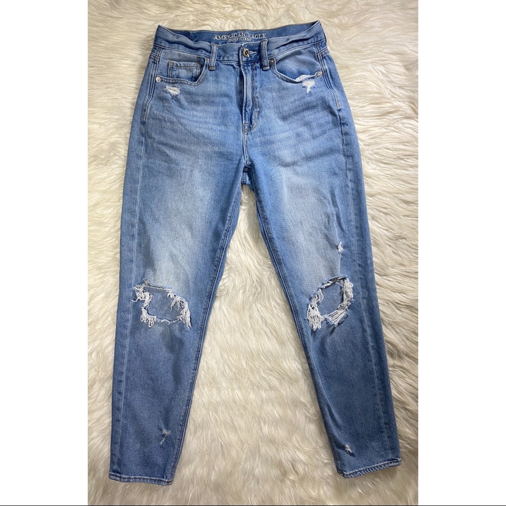 American eagle mom jeans high waist distressed 4